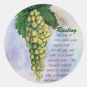Riesling Weintrauben-Aufkleber Runder Aufkleber