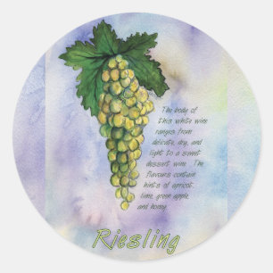 Riesling Weintrauben-Aufkleber Runder Aufkleber