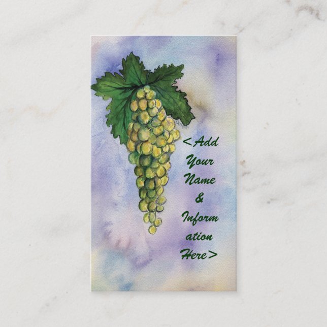 Riesling White Vin raisins Cartes de visite (Devant)