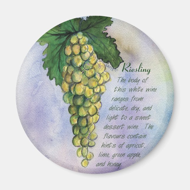 Riesling Wine Grapes Magnet (Vorne)