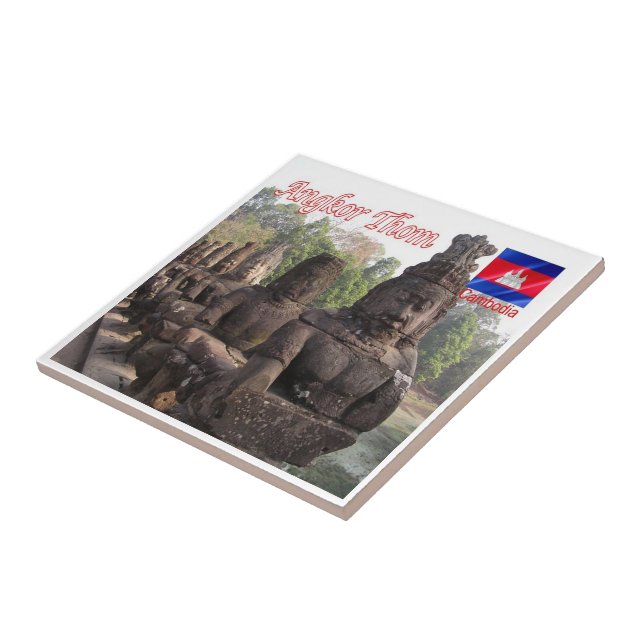 Rif. KH Kambodscha, Angkor Thom, Fliese (Seite)