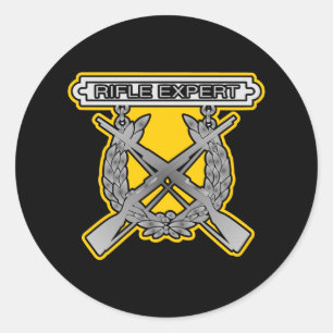Rife Experte USMC Black Runder Aufkleber