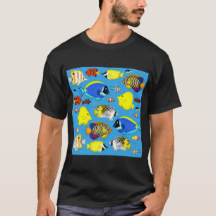 Riff-Fisch 4 (blauer Hintergrund) T-Shirt