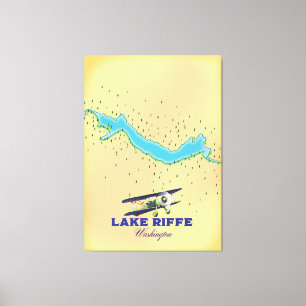 Riffe Lake Washington Karte Leinwanddruck