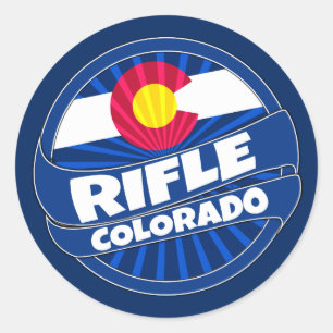 Rifle Colorado drapeau d'éclatement autocollants