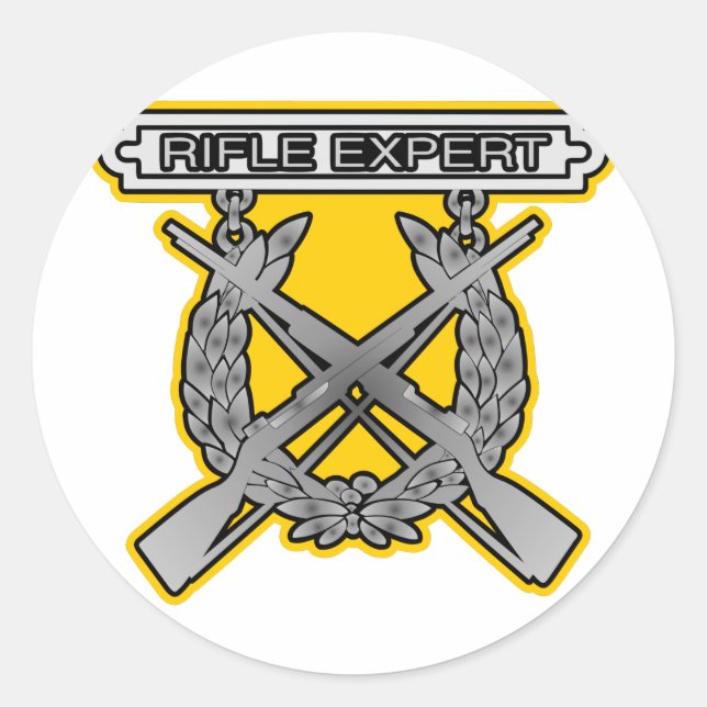 Rifle Expert Abzeichen Runder Aufkleber (Vorderseite)