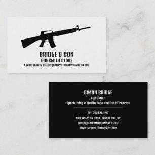 Rifle Silhouette, Gunsmith, Gunstore Visitenkarte