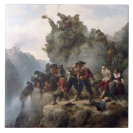 Riflemen verteidigen einen Bergpass (Karl Lessing) Fliese