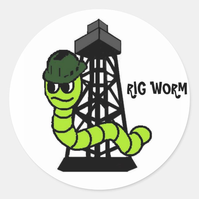 Rig Worm Hard Hat Sticker (Vorderseite)