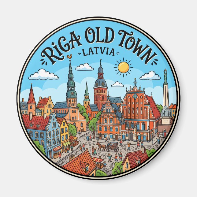 Riga Altstadt Lettland Magnet (Vorne)