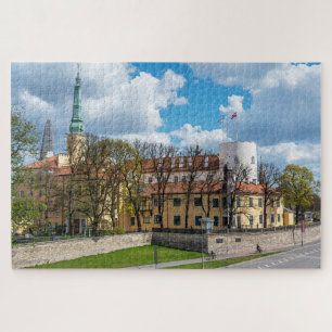 Riga Burg bei Sonnenaufgang in Riga, Lettland