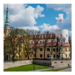 Riga Burg bei Sonnenaufgang in Riga, Lettland Poster