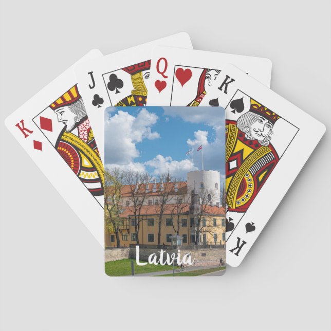 Riga Castle in Riga, Lettland Spielkarten (Rückseite)