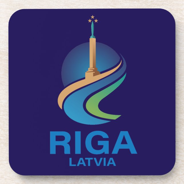 Riga Latvia Getränkeuntersetzer (Vorderseite)