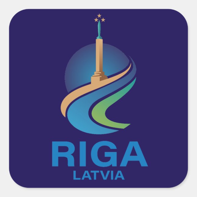 Riga Latvia Quadratischer Aufkleber (Vorderseite)