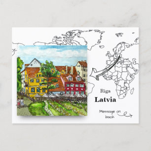 Riga Lettland alter Stadtplatz Postkarte
