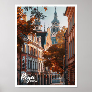 Riga Lettland Kunst Reise berühmter Ort Poster