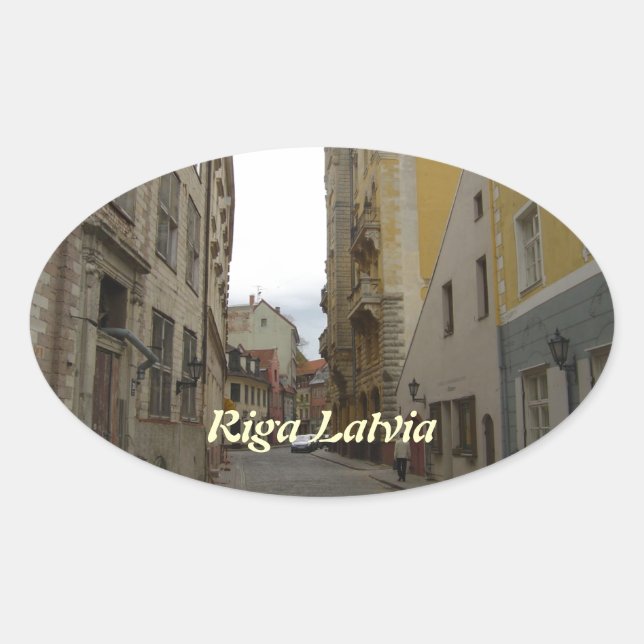 Riga Lettland Ovaler Aufkleber (Vorderseite)
