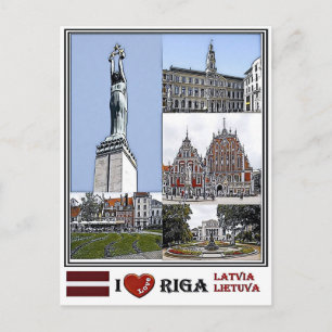 Riga Lettland - Riba City - Livu Platz - Postkarte