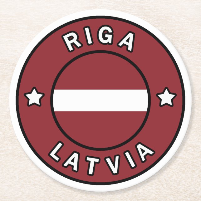 Riga Lettland Runder Pappuntersetzer (Vorderseite)