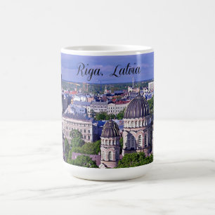 Riga, Lettland Stadtansicht Kaffeetasse
