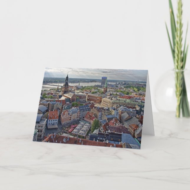 Riga, Lettland, Stadtbild, Dankeskarte (Vorderseite)