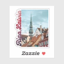Riga Old Town photo, Latvia souvenir, laptop Aufkleber