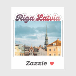 Riga Old Town photo, souvenir from Latvia Aufkleber