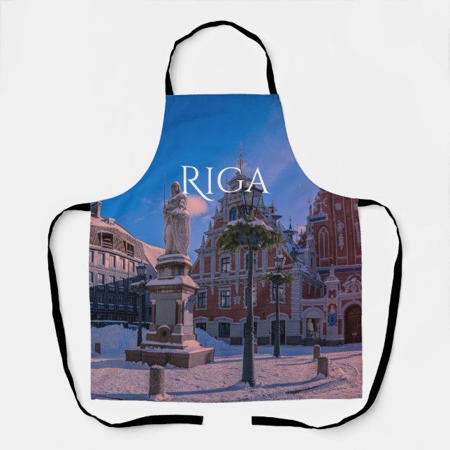 Riga Rathausplatz im Winter Schürze (Vorderseite)
