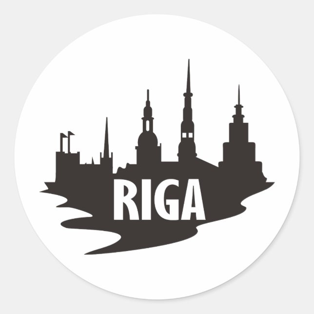 Riga Runder Aufkleber (Vorderseite)