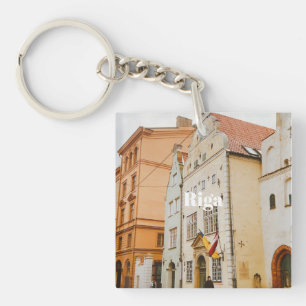 Riga-Stadtpanorama Flexibles Foto-Magnet Schlüsselanhänger