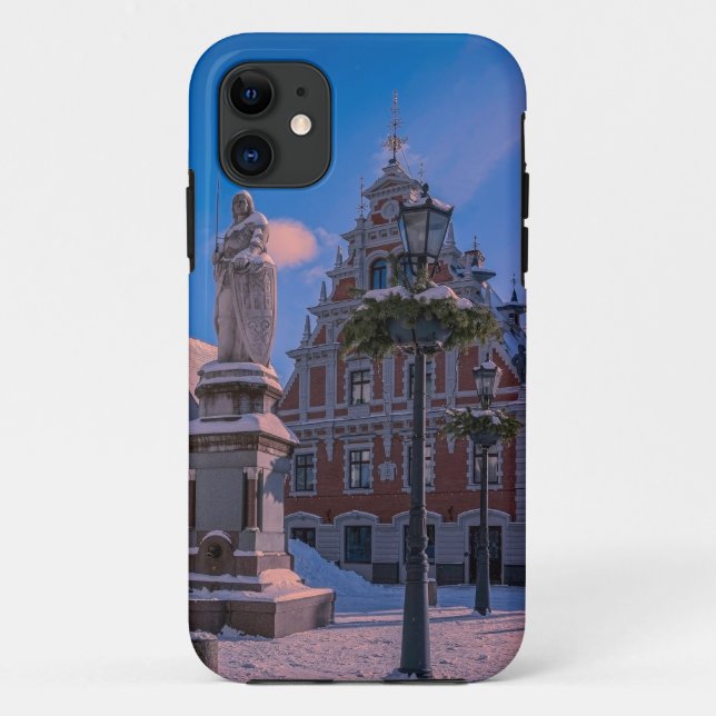 Riga Town Hall Platz im Winter Case-Mate iPhone Hülle (Rückseite)