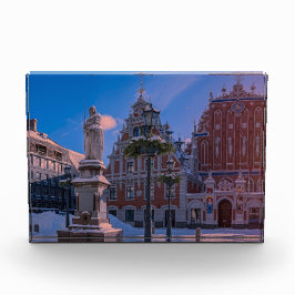 Riga Town Hall Platz im Winter Fotoblock