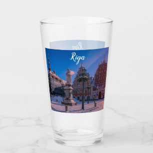 Riga Town Hall Platz im Winter Glas