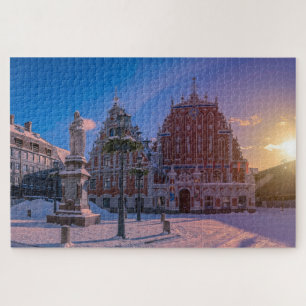Riga Town Hall Platz im Winter Jigsaw Puzzle