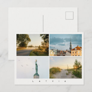 Riga und Lettland Reise-Foto-Kollage, modern Postkarte