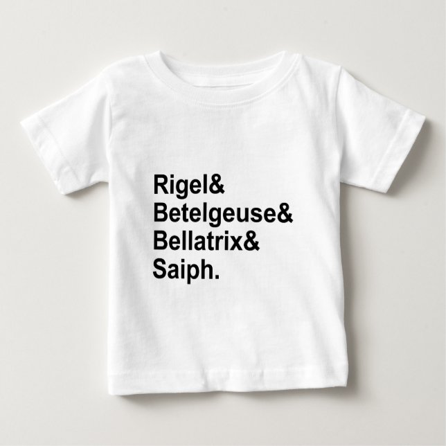 Rigel Betelgeuse Bellatrix Saiph | Sterne von Orio Baby T-shirt (Vorderseite)