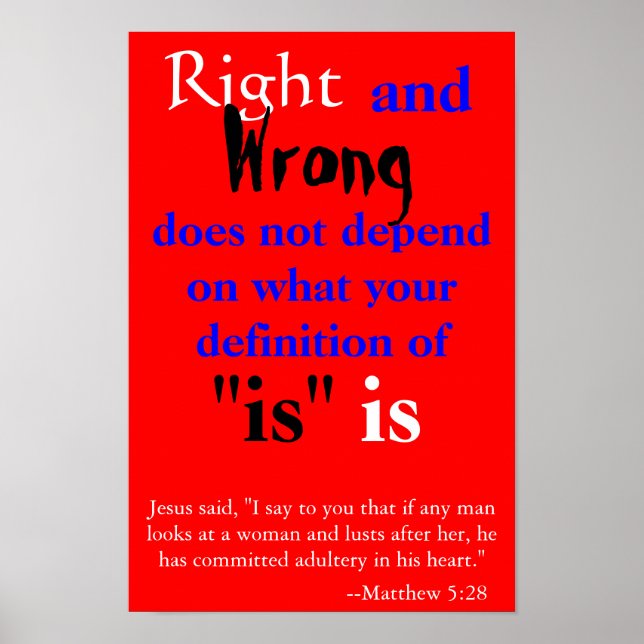 Right and Wrong Poster (Vorne)