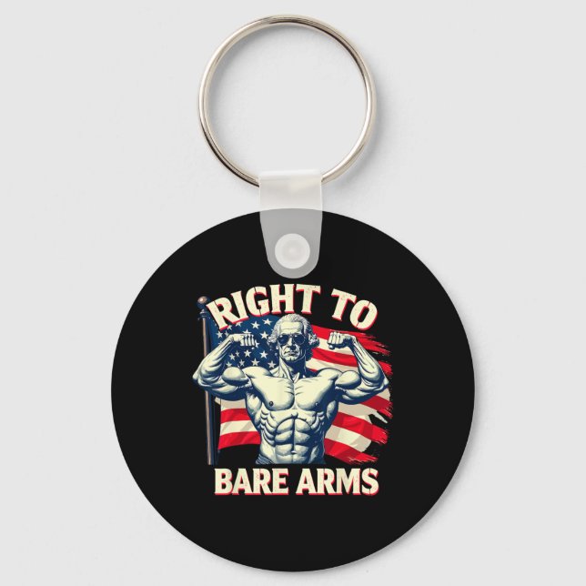 Right To Bare Arms George Washington Bodybuilder G Schlüsselanhänger (Vorderseite)