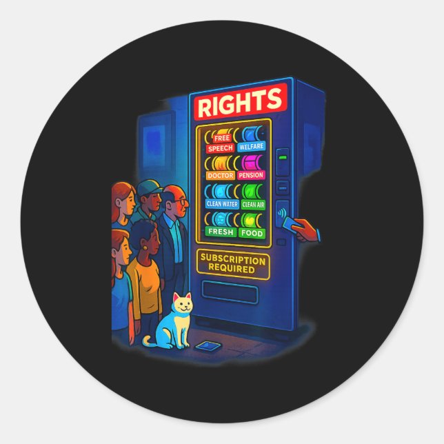 Rights Behind A Paywall Funny Satire Gift  Runder Aufkleber (Vorderseite)