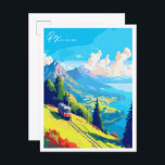 Rigi Schweiz Vintage Reise Illustration Postkarte<br><div class="desc">Rigi Schweiz Vintage</div>