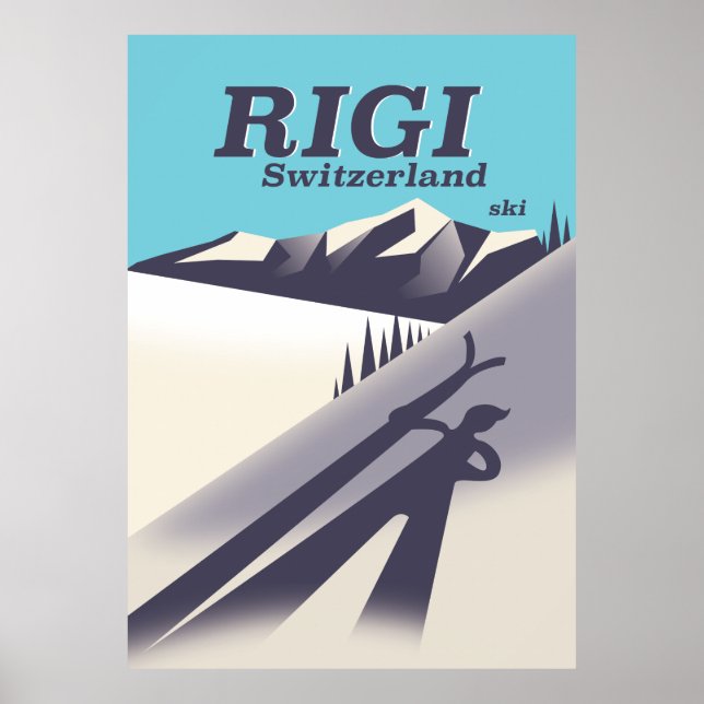 Rigi Switzerland ski travel poster (Vorne)
