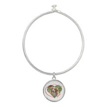 Bracelet Coeur Coeur Puppy Avec Charme Rond