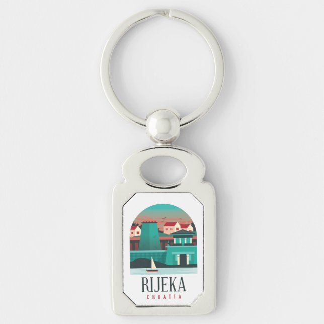 Rijeka Croatia Metal Schlüsselanhänger (Vorderseite)