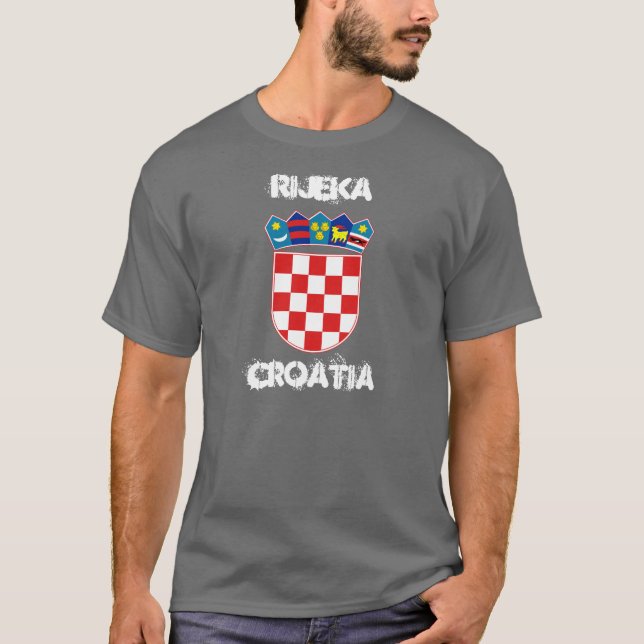 Rijeka, Kroatien mit Wappen T-Shirt (Vorderseite)