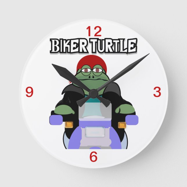 Riker Turtle Clock Runde Wanduhr (Vorderseite)