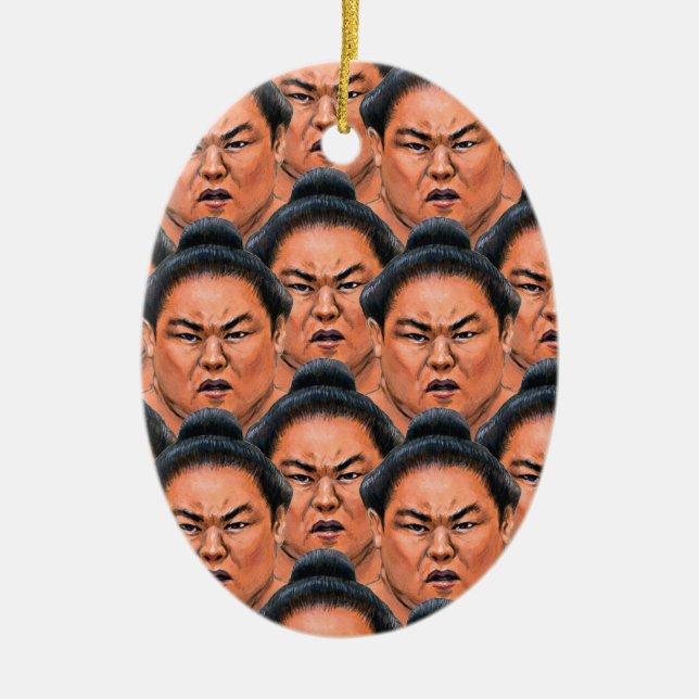 RIKISHI!! (Sumo-Ringkämpfer) Keramik Ornament (Vorne)