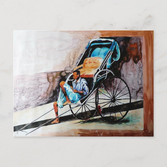 Rikshaw Puller Postkarte (Vorderseite)