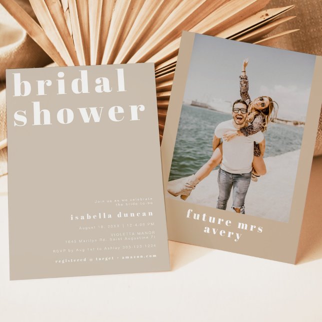 RILEY Bold Boho Retro Beige Creme Brautparty Einladung (Von Creator hochgeladen)