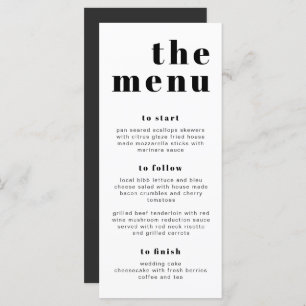 RILEY Bold Modern Retro Long Let's Eat Menu Card Menükarte